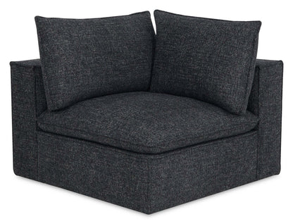 Fusion modulaire 8 pièces en tissu chenille gris anthracite avec coussins de dossier amovibles en plumes | Canapé sectionnel modulaire Fusion 8 pièces en tissu chenille gris anthracite avec coussins de dossier amovibles en couette et plumes