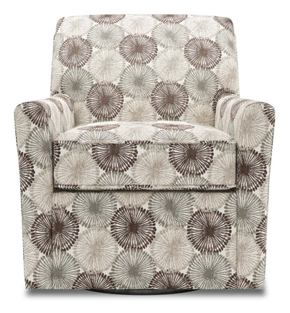 Fauteuil d'appoint pivotant personnalisable Sofa Lab de 31 po fabriqué au Canada en tissu - Stone multicolore | SWIV1158