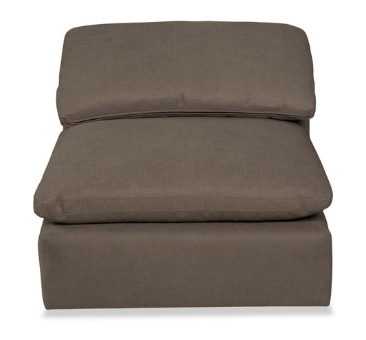 Eclipse Modular 38 Linen-Look Fabric Armless Chair with Reversible Feather Down Cushions - Slate Grey | Fauteuil modulaire sans accoudoirs  Eclipse de 38 po en tissu d’apparence lin avec coussins réversibles en duvet et plumes - gris ardoise