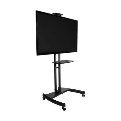 Chariot mobile pour téléviseur Kanto MTM65PL à hauteur réglable avec tablette réglable pour téléviseurs de 40 à 70 pouces, noir | Kanto MTM65PL Chariot mobile à hauteur réglable avec étagère réglable - noir | MTM65PLB