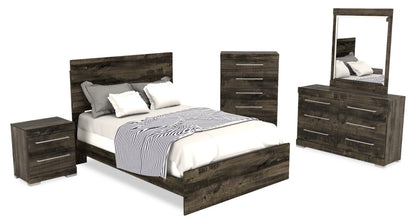 Commode de chambre à coucher Riley, 5 tiroirs, 31 l x 46 h, fabriquée au Canada - Gris | Commode verticale de chambre à coucher Riley de 31 po (L) x 46 po (H) à 5 tiroirs, fabriquée au Canada - grise