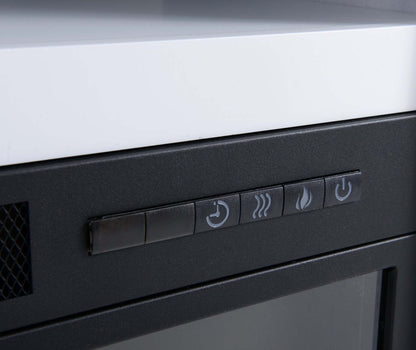 Meuble pour téléviseur moderne Robin de 70 po avec foyer électrique, rangement et système de gestion des câbles pour téléviseurs jusqu’à 80 po - blanc