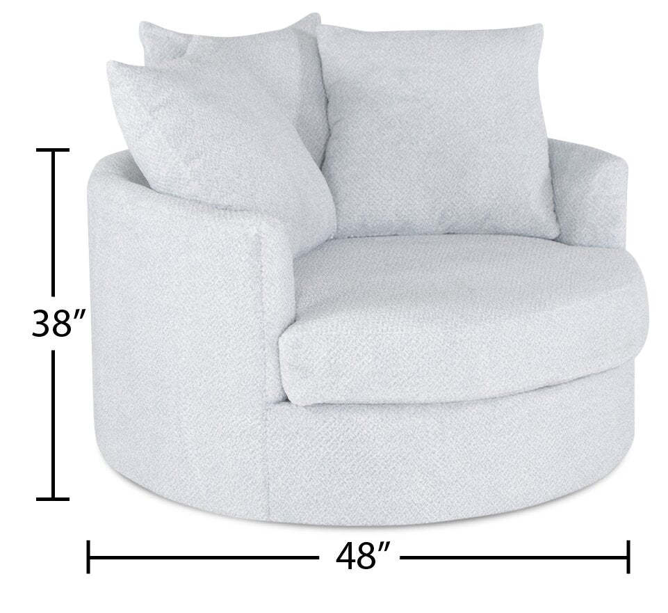 Fauteuil d’appoint Cuddler Grande de 48 po fabriqué au Canada en tissu de chenille - gris Teddy Star