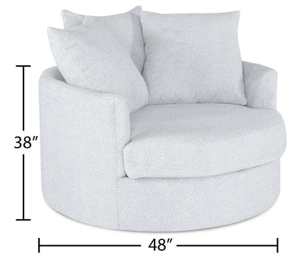 Fauteuil d’appoint Cuddler Grande de 48 po fabriqué au Canada en tissu de chenille - gris Teddy Star