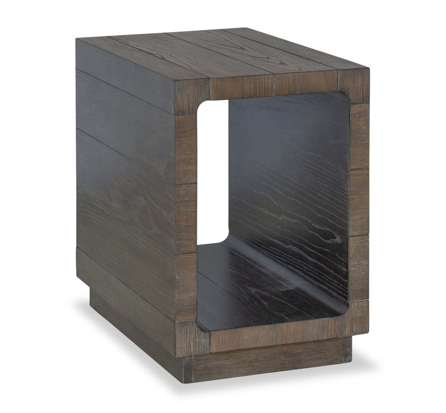 Avalon 16” Table de fauteuil moderne en bois massif avec tablette - brune