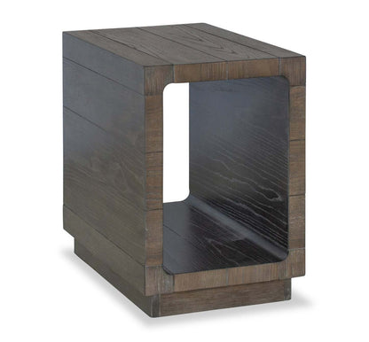 Avalon 16” Table de fauteuil moderne en bois massif avec tablette - brune