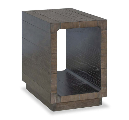 Avalon 16” Table de fauteuil moderne en bois massif avec tablette - brune