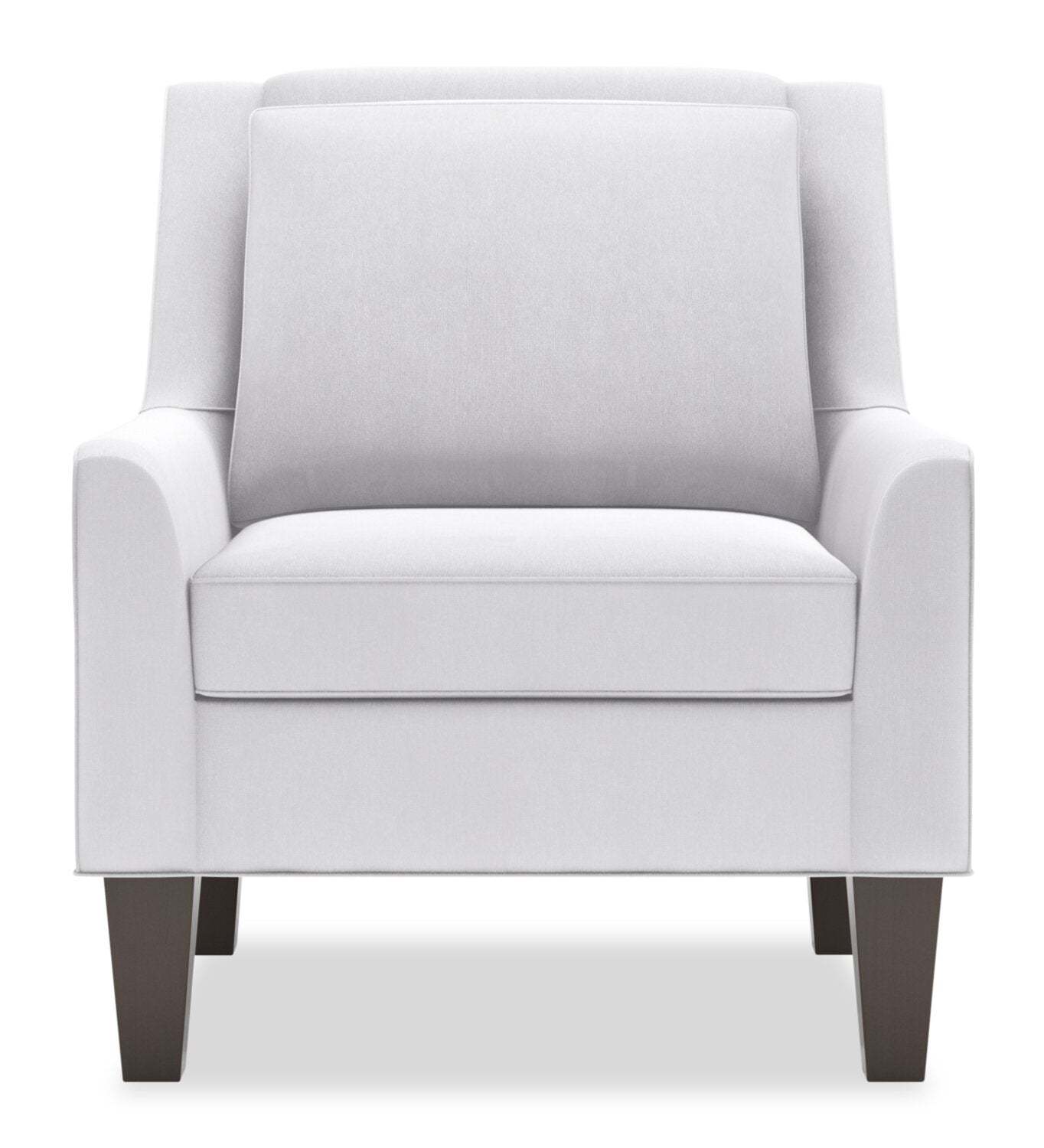 Fauteuil d’appoint club Sofa Lab personnalisable en tissu d’apparence lin de 29 po avec pattes en bois - blanc Pax Ice | Made in Canada Sofa Lab Customizable Club 29 Linen-Look Fabric Accent Chair with Wood Legs - Pax Ice White | CLUB3449