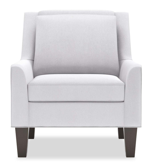 Fauteuil d’appoint club Sofa Lab personnalisable en tissu d’apparence lin de 29 po avec pattes en bois - blanc Pax Ice | Made in Canada Sofa Lab Customizable Club 29 Linen-Look Fabric Accent Chair with Wood Legs - Pax Ice White | CLUB3449