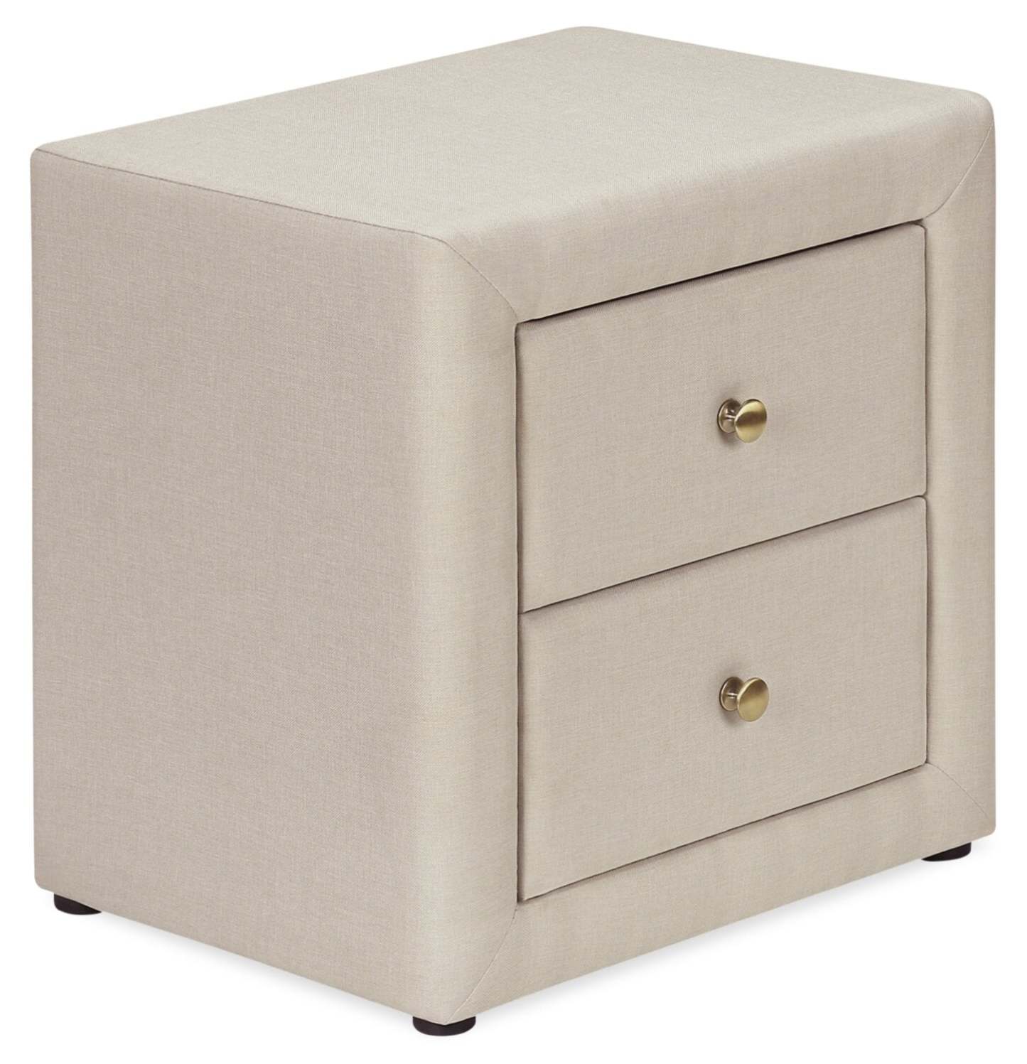 Table de nuit rembourrée à 2 tiroirs Zara, 20,5 L x 20,75 H - Beige | Table de nuit rembourrée Zara de 20,5 po (l) x 20,75 po (H) à 2 tiroirs - beige