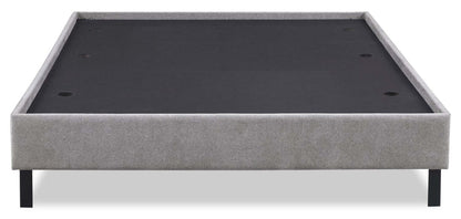 Base de lit plateforme rembourrée Amos en tissu gris - Grand lit | Base de lit plateforme Amos rembourrée en tissu gris - format grand lit