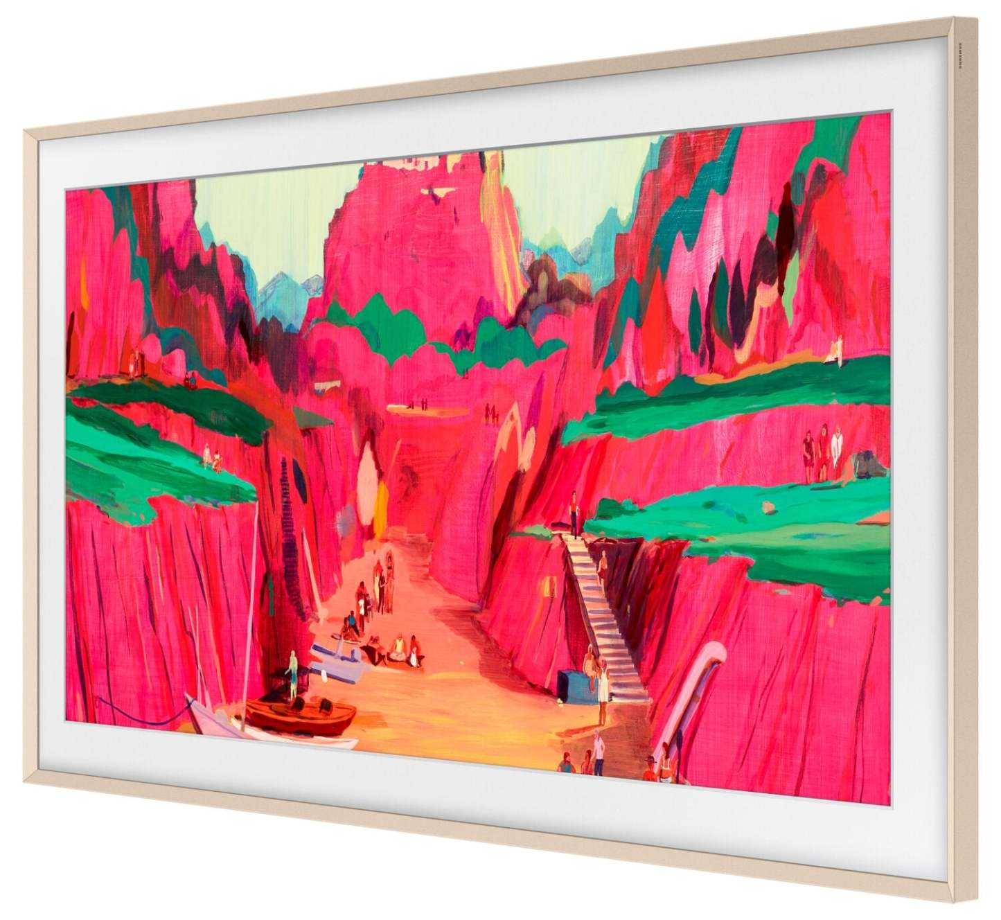 Cadre décoratif personnalisable pour téléviseur The Frame Pro de 85 po de Samsung - sable doré biseauté