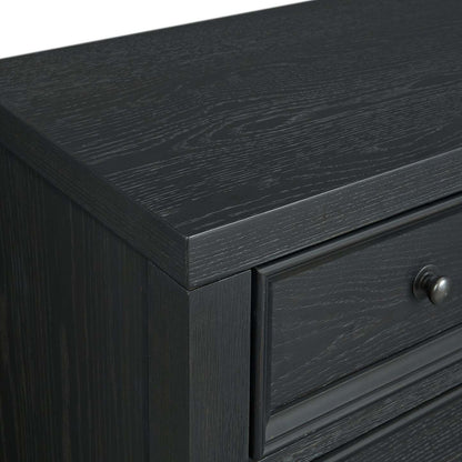 Casa Bedside 3-Drawer Nightstand with USB Port, 27W x 26.5H, Wood - Black | Table de nuit Casa de 27 po (l) x 26,5 po (H) en bois à 3 tiroirs avec port USB - noire