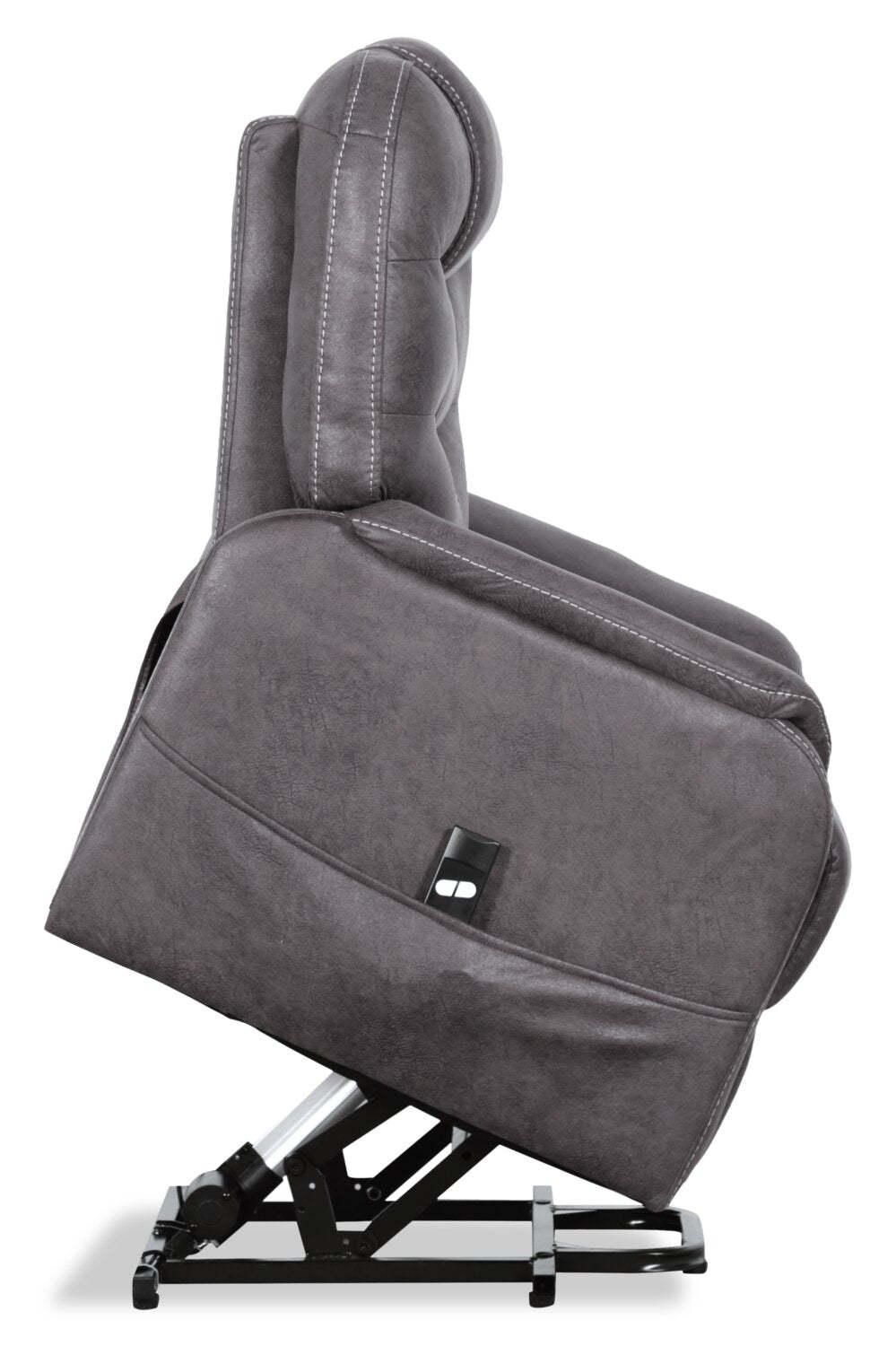 Fauteuil inclinable à relevage électrique Landon 34 en microfibre - Gris | Fauteuil inclinable électrique Landon de 34 po en microfibre - gris