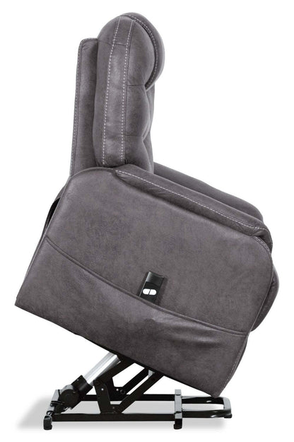 Fauteuil inclinable à relevage électrique Landon 34 en microfibre - Gris | Fauteuil inclinable électrique Landon de 34 po en microfibre - gris