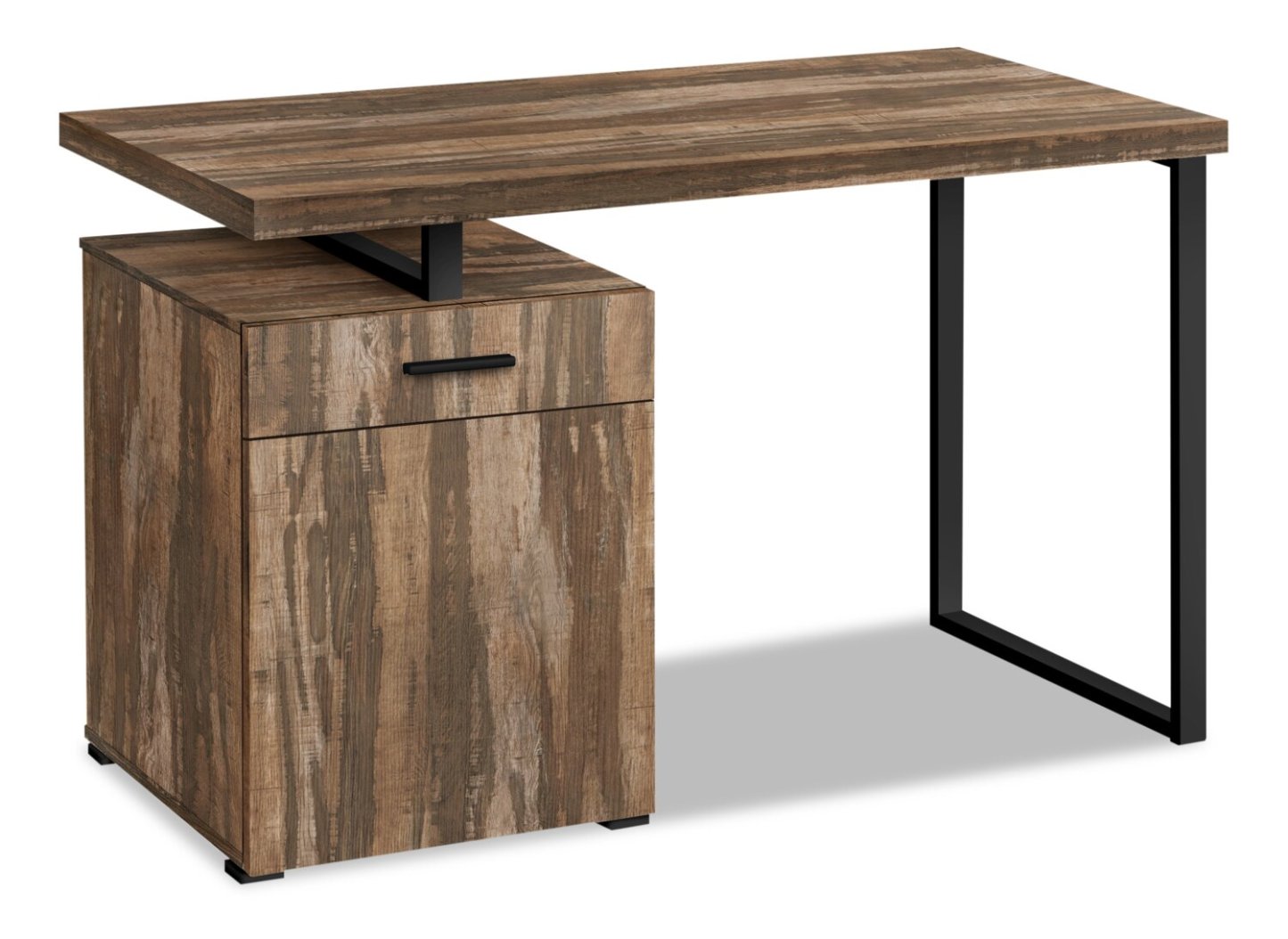 Bureau réversible Remi 47.25 avec tiroir et armoire - Brun|Bureau réversible Remi de 47,25 po avec tiroir et armoire - brun