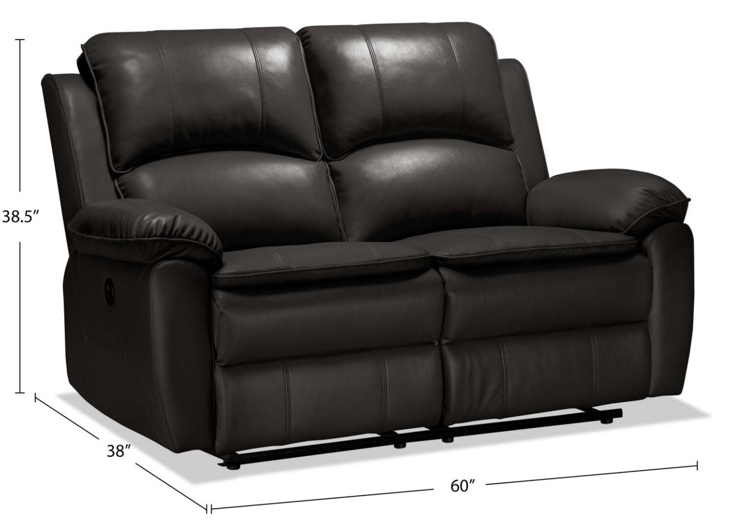 Causeuse à inclinaison électrique Chandler 60 en tissu d'apparence cuir - Gris | Causeuse à inclinaison électrique Chandler de 60 po en tissu d'apparence cuir - gris