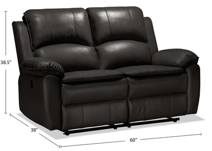 Causeuse à inclinaison électrique Chandler 60 en tissu d'apparence cuir - Gris | Causeuse à inclinaison électrique Chandler de 60 po en tissu d'apparence cuir - gris