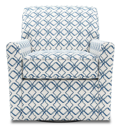 Fauteuil d'appoint pivotant personnalisable Sofa Lab de 31 po fabriqué au Canada en tissu - Océan multicolore | SWIV1154