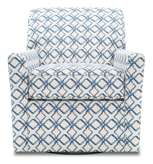 Fauteuil d'appoint pivotant personnalisable Sofa Lab de 31 po fabriqué au Canada en tissu - Océan multicolore | SWIV1154