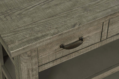 Colson 50 Rustic Sofa Table with Storage and Shelf - Driftwood | Table de salon rustique Colson de 50 po avec rangement et tablette - bois flotté