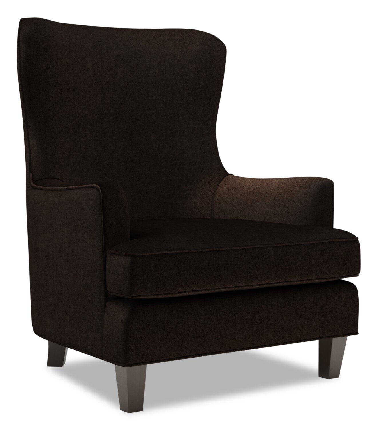 Fauteuil d’appoint à oreilles Sofa Lab personnalisable de 32 po en tissu de chenille fabriqué au Canada - brun Luxury Chocolate | WING3293