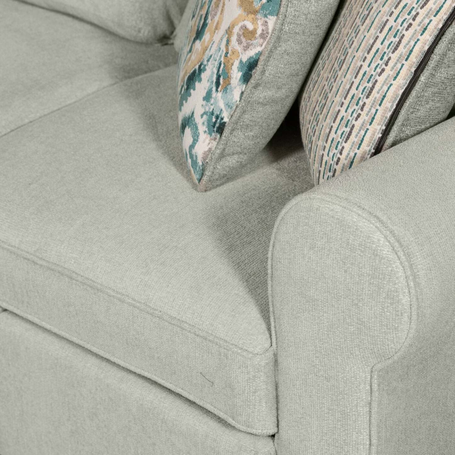 Canapé lit sectionnel de gauche Haven de Scott Living 4 pièces en tissu de chenille avec fauteuil long de rangement - bleu écume de mer