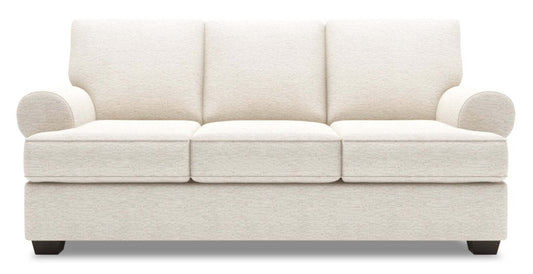 Fabriqué au Canada Canapé Personnalisable Roll 86 Canapé en Tissu Chenille avec Accoudoirs Enroulés - Beige Sable de Luxe | Canapé Roll de Sofa Lab de 86 po fabriqué au Canada en tissu de chenille avec accoudoirs enroulés - beige Sable de Luxe | RO103093