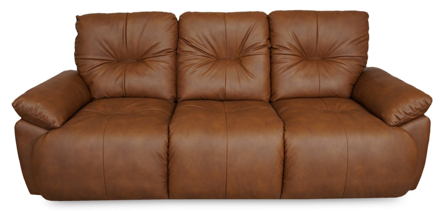 Bello 91.7 Leather-Look Fabric Power Reclining Sofa - Brown | Sofa à inclinaison électrique Bello de 91,7 po en tissu d’apparence cuir - brun