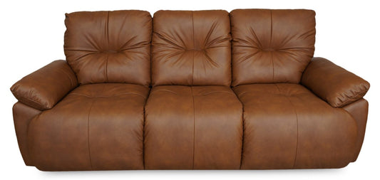 Bello 91.7 Leather-Look Fabric Power Reclining Sofa - Brown | Sofa à inclinaison électrique Bello de 91,7 po en tissu d’apparence cuir - brun