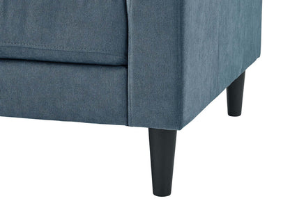 Causeuse en tissu Metro 57 avec coussins de siège capitonnés et coussins de dossier réversibles - Bleu denim | Causeuse Metro de 57 po en tissu avec coussins de siège capitonnés et coussins de dossier réversibles - bleu denim