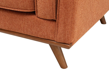 Sofa sectionnel Kassia de Kort & Co. 2 pièces en tissu d’apparence lin avec base et pattes en bois - orange