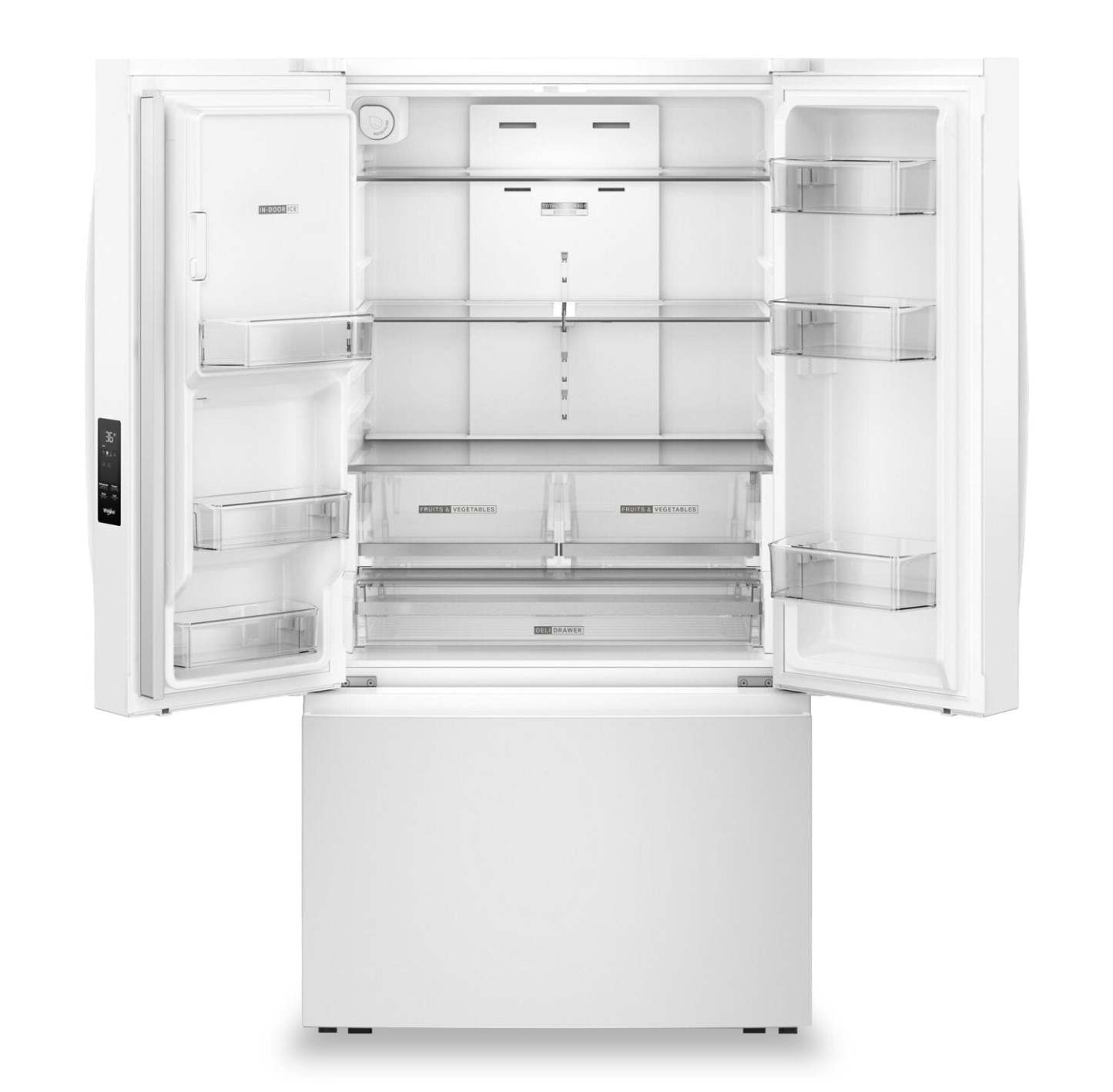 Tourbillon 36 30 Cu. Fort. Réfrigérateur à portes françaises avec glace et eau - Blanc - WRFF3536SW | Réfrigérateur Whirlpool de 36 po et de 30 pi3 à portes françaises avec eau et glaçons - blanc - WRFF3536SW | WRFF353W