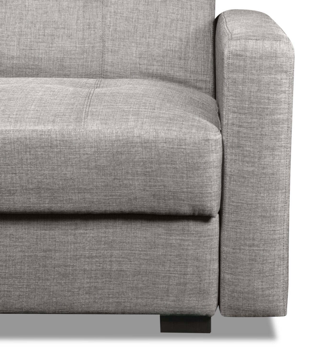 Futon Weston de 55 po en tissu d’apparence lin avec mécanisme Klik Klak et rangement - gris acier