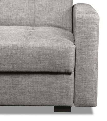 Futon Weston de 55 po en tissu d’apparence lin avec mécanisme Klik Klak et rangement - gris acier