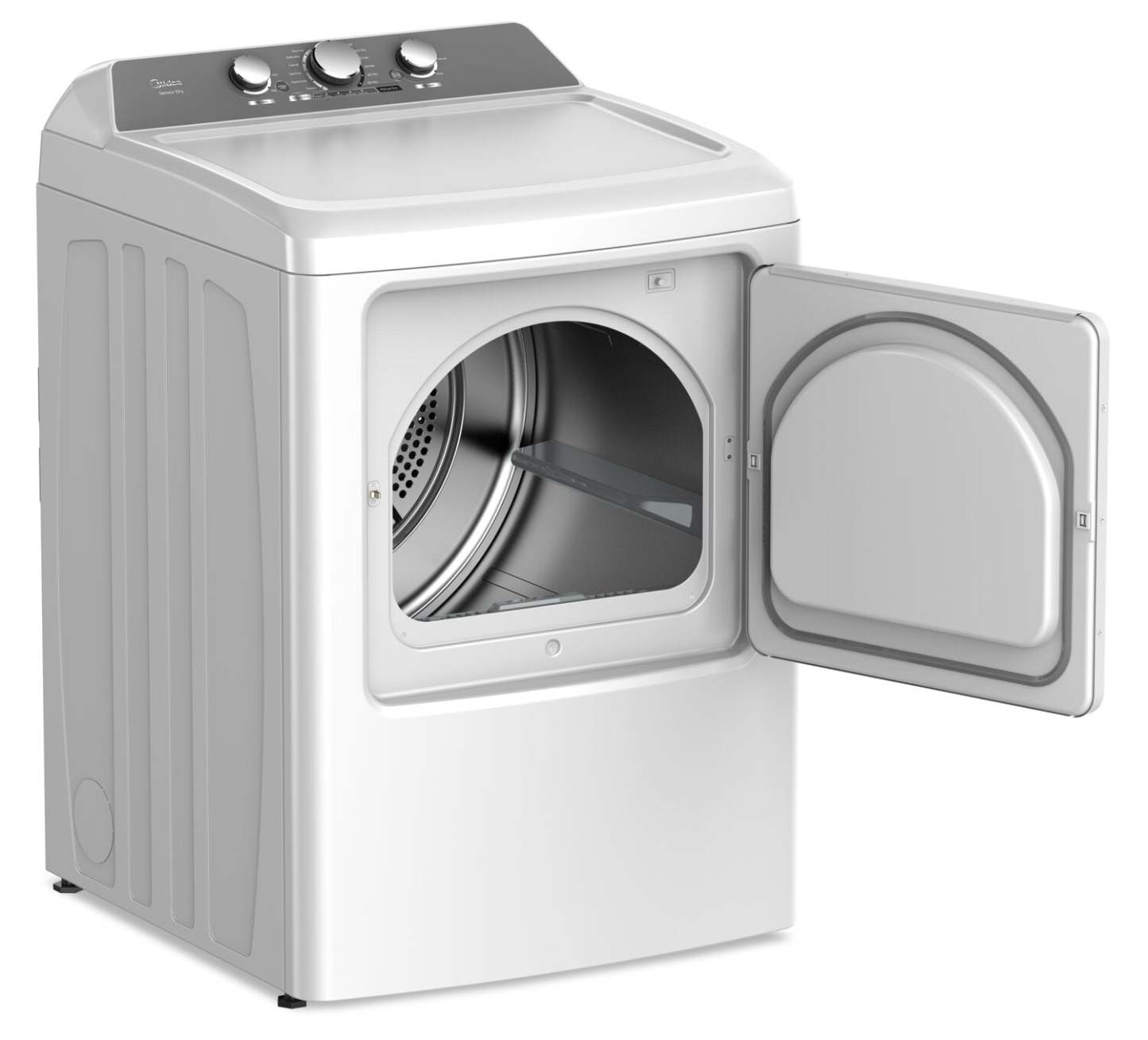 Midea 4,3 pi³ Laveuse à chargement par le haut et 6,7 pi³ Sécheuse électrique - blanche | Laveuse à chargement par le haut de 4,3 pi³ et sécheuse électrique de 6,7 pi³ de Midea - blanche | MITL43AW