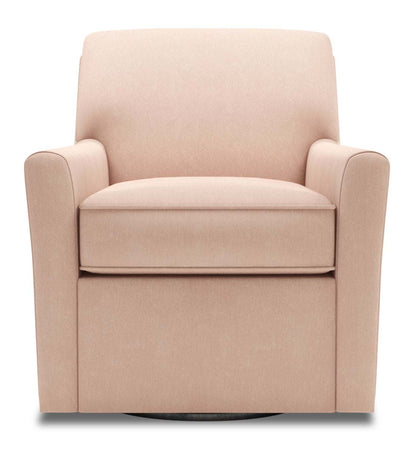 Fauteuil d'appoint pivotant personnalisable Sofa Lab de 31 po en tissu d'apparence lin fabriqué au Canada - rose Pax Rose | SWIV3249