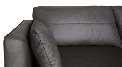 Melrose 84,5 po en cuir de qualité supérieure avec pattes en métal - véritable gris | Canapé Melrose 84,5 Top-Grain en cuir avec pattes en métal - véritable gris