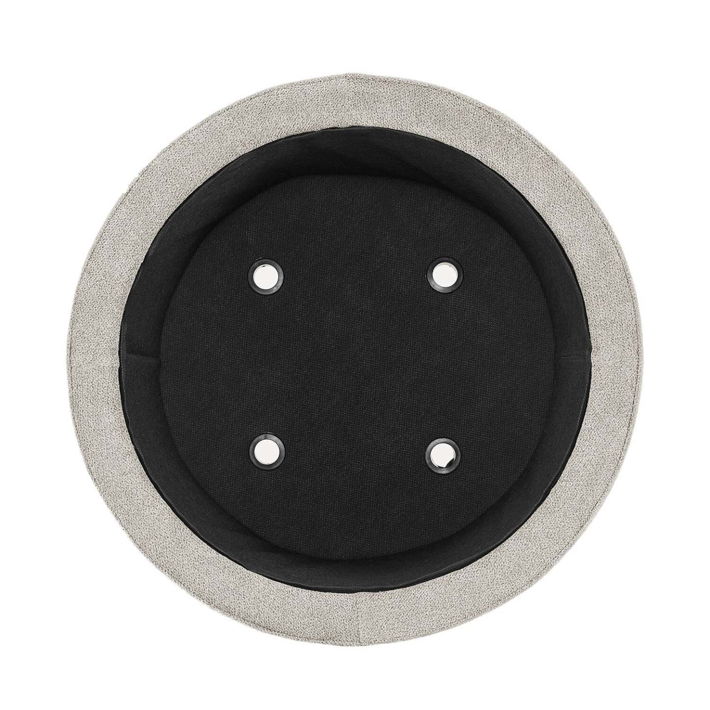 Pouf de rangement rond Winnipeg de 17,5 po en tissu - gris