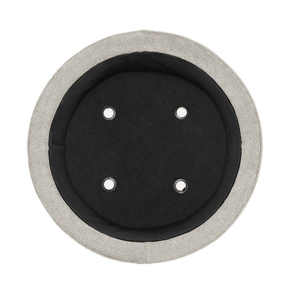 Pouf de rangement rond Winnipeg de 17,5 po en tissu - gris