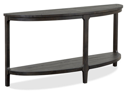 Table de canapé traditionnelle Axl 55 avec étagère - Bois gris-brun foncé|Table de salon traditionnelle Axl de 55 po avec tablette - bois gris-brun foncé