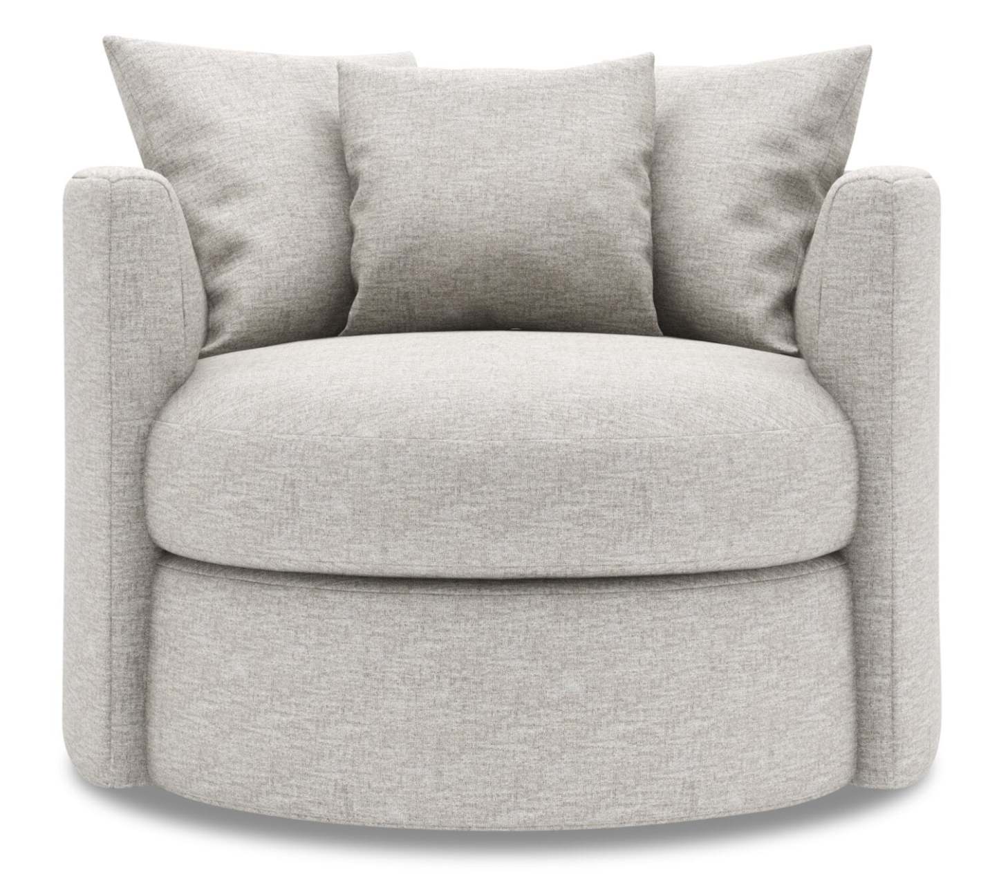 Fauteuil d’appoint pivotant Nest de Sofa Lab de 41 po fabriqué au Canada en tissu de chenille - argenté Luxury Silver | NEST2793