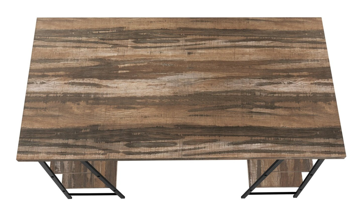 Bureau Jonnie 47.25 avec pieds style chevalet - Brun|Bureau Jonnie de 47,25 po avec pattes de type chevalet - brun