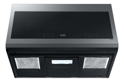 Samsung 2,1 Cu. Fort. Micro-ondes à hotte intégrée avec 400 CFM et affichage LED - Acier inoxydable - ME21DG… | Quatre à micro-ondes à hotte intégrée Samsung de 2,1 pi³ avec 400 pi³/min et affichage à DEL - acier i…