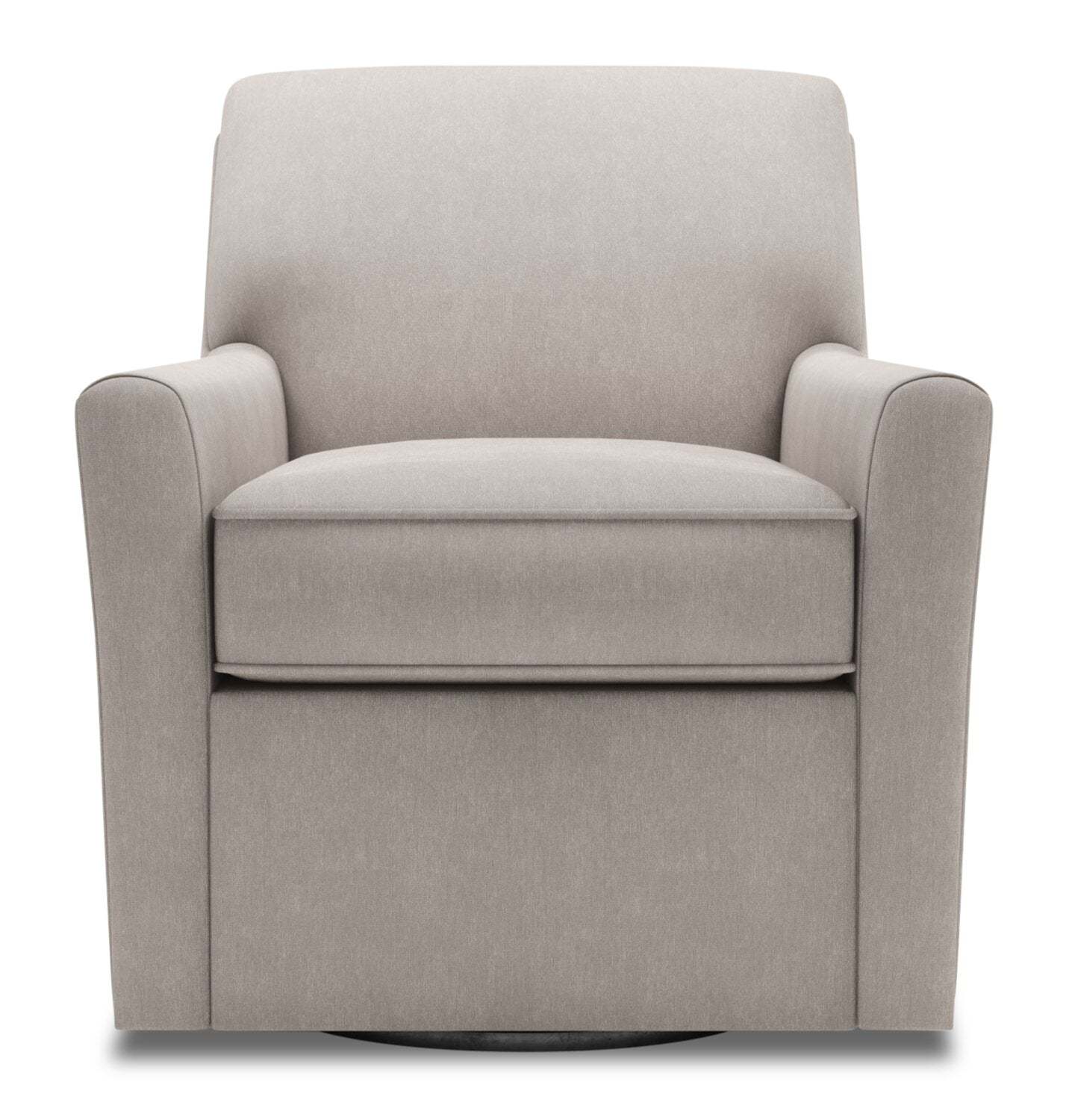 Fauteuil d’appoint pivotant personnalisable Sofa Lab de 31 po en tissu d’apparence lin fabriqué au Canada - gris Pax Slate | SWIV3049