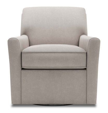 Fauteuil d’appoint pivotant personnalisable Sofa Lab de 31 po en tissu d’apparence lin fabriqué au Canada - gris Pax Slate | SWIV3049