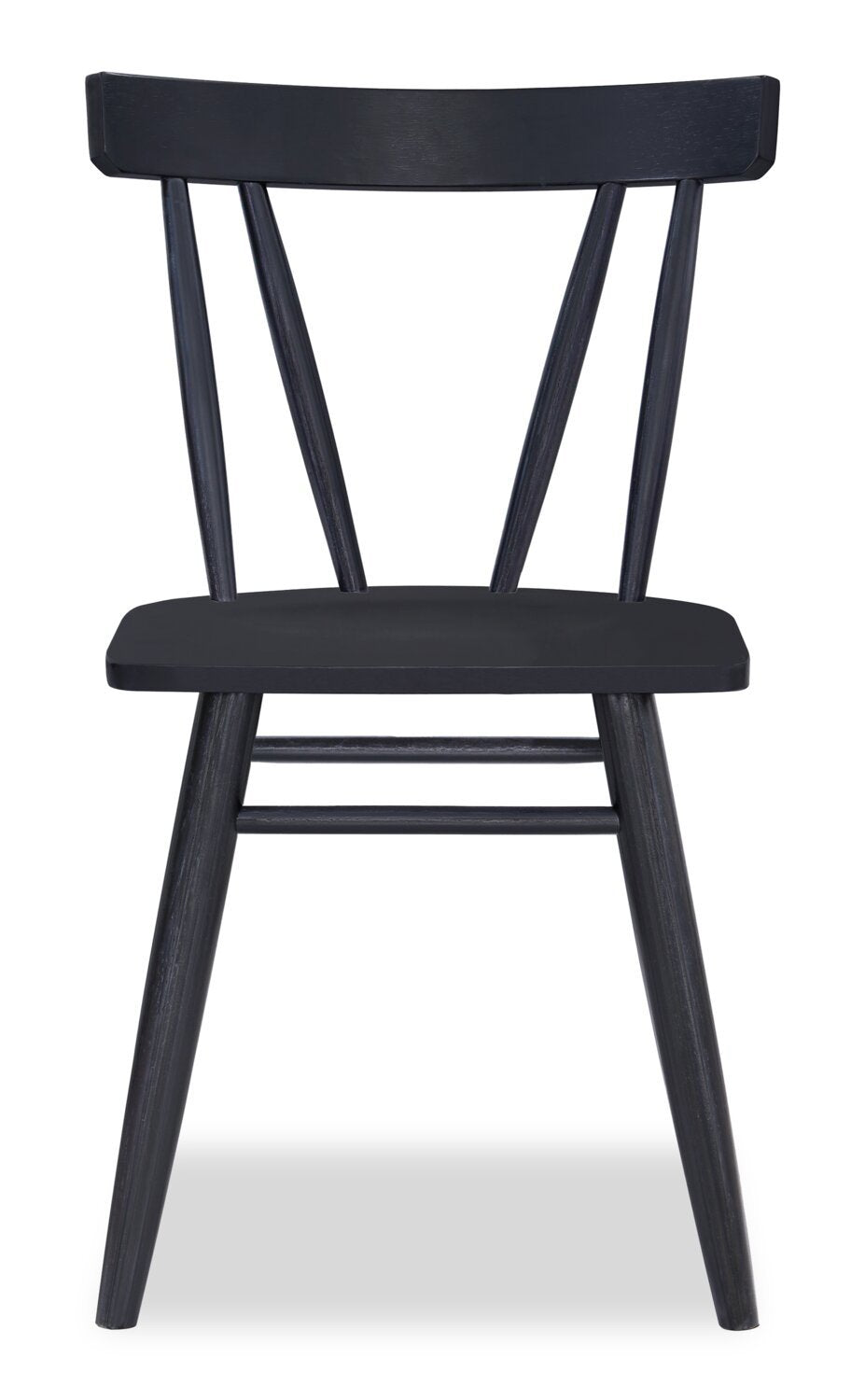 Chaise de salle à manger Remi avec dossier à lattes courbé - noire | Remi Dining Chair with Curved Slat-Back - Black