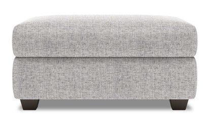 Fabriqué au Canada Pouf de rangement personnalisable The Trunk 39 en tissu d'apparence lin - gris Luna Domino | Pouf de rangement The Trunk de Sofa Lab de 39 po fabriqué au Canada en tissu d’apparence lin - gris Luna Domino | TRUN2191