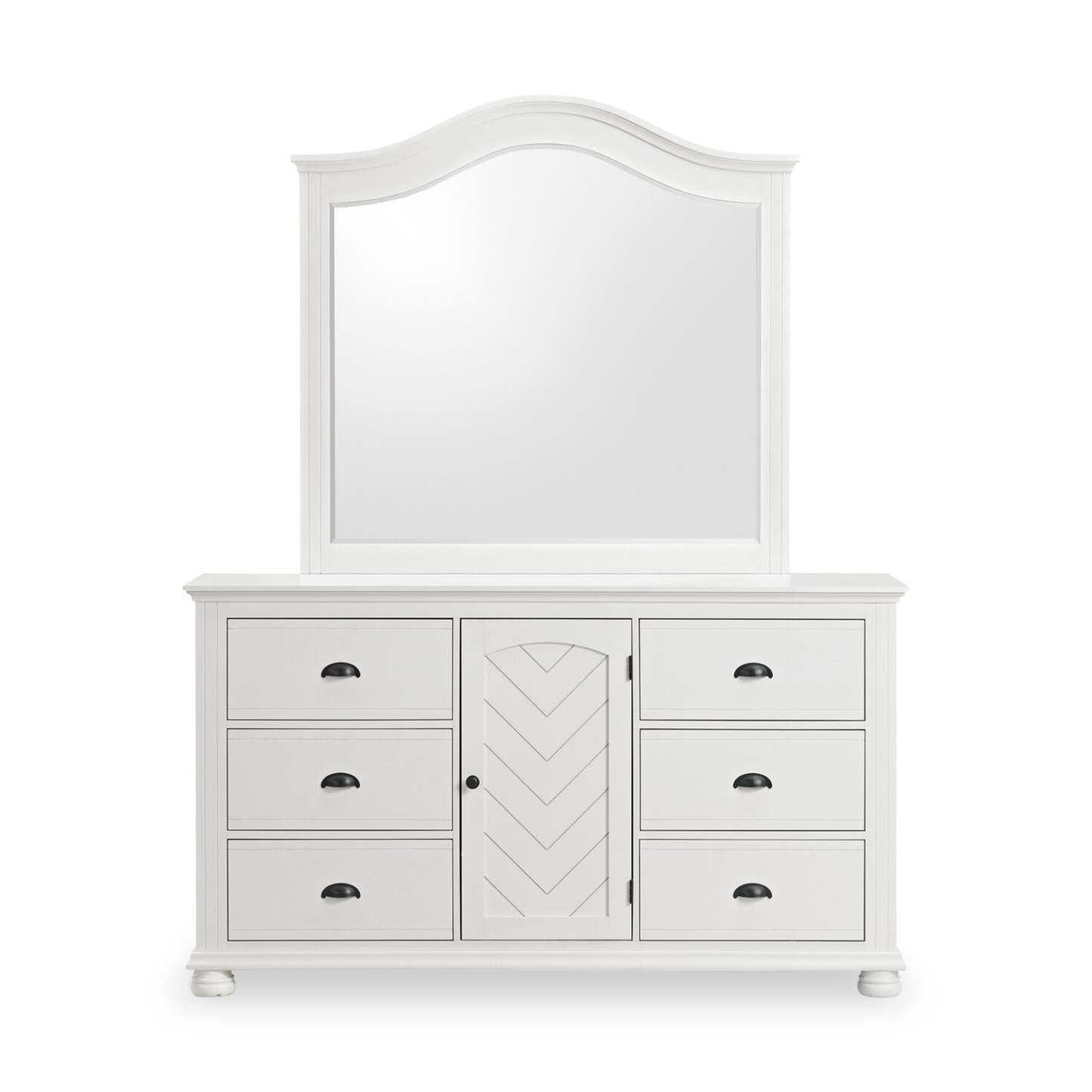 Commode et armoire à 6 tiroirs pour chambre à coucher Ella, 63 L x 36 H - Blanc | Commode de chambre à coucher Ella de 63 po (L) x 36 po (H) à 6 tiroirs avec armoire - blanche