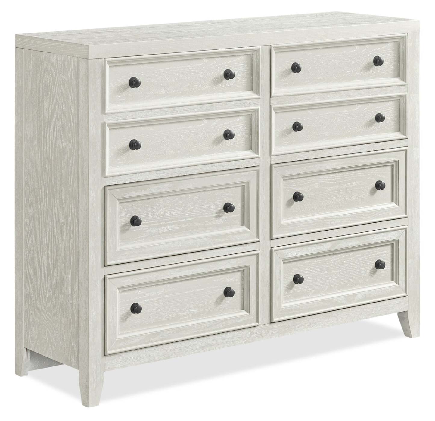 Commode Casa de 8 tiroirs pour la chambre à coucher, 54 po (l) x 44 po (H), en bois - blanche